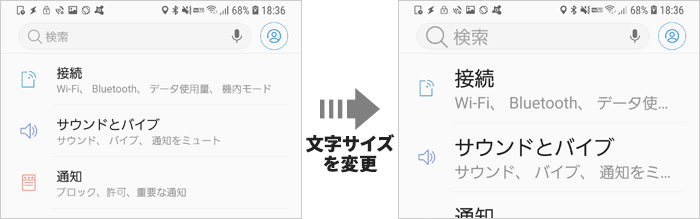 スマホのフォントサイズの変更と拡大表示の違い