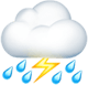 iOS 13 雷雲と雨の絵文字