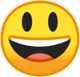 Android 10 大きな目のにっこり笑顔の絵文字