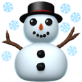 iOS 13の雪の結晶と雪だるま