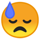 Androidの絵文字「冷や汗をかいた顔」