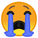 Androidの絵文字「大声で泣いている顔」
