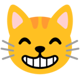 Androidの絵文字「目が笑ってる笑顔の猫」