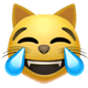 iOSの絵文字「嬉し泣きする猫」