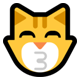 Windows 10 目を閉じたキス顔の猫の絵文字