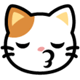SoftBank 目を閉じたキス顔の猫の絵文字