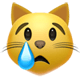 iOS 14 泣き顔の猫の絵文字