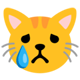 Android 11 泣き顔の猫の絵文字