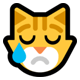 Windowsの絵文字「泣き顔の猫」