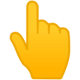Android 11 上向きの人差し指の絵文字