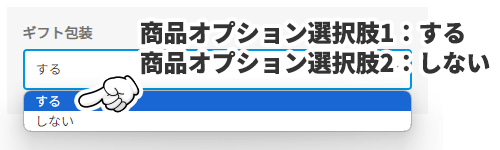 商品オプション選択肢
